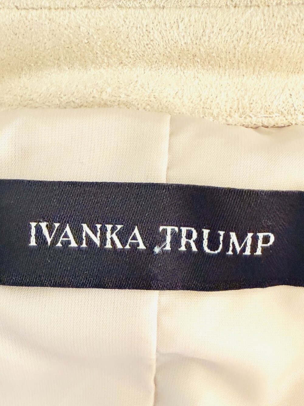 Sophisticated Ivanka Trump jacket- crafted from a soft, tan faux-suede fabric <3 - Picture 5 of 6